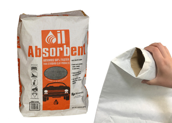 Sacos de papel colados químicos absorventes 15kg 20kg de Multiwall da válvula do derramamento líquido