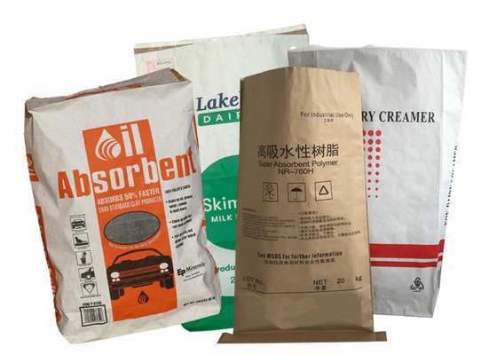 Saco de empacotamento de papel absorvente impresso feito sob encomenda 15kg 20kg do derramamento líquido