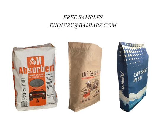 Derramamento líquido Multiwall absorvente Kraft 20kg personalizado saco de papel 25kg