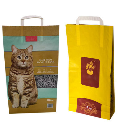 Eco 5Litres amigável 15Ibs Cat Litter Stand Up Pouches Cat Litter Sand Packing Bag com punho