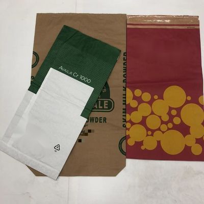 Sacos de papel selados por calor, brancos ou castanhos