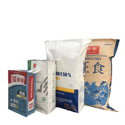 Sacos industriais de papel kraft de parede múltipla / saco 20KG Fabricante para produtos secos fluviais