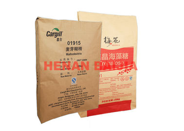 Calor da cópia de Flexo - sacos de papel selados de Multiwall Kraft do odor do cofre forte do alimento dos sacos de papel não