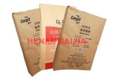 O papel Moistureproof de Multiwall despede sacos de papel de empacotamento do cimento agrícola do adubo