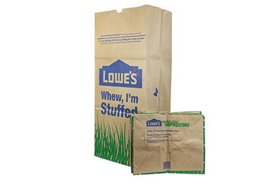 Sacos de papel de papel de Multiwall da camada de Brown os multi esquadram o saco de lixo inferior do agregado familiar