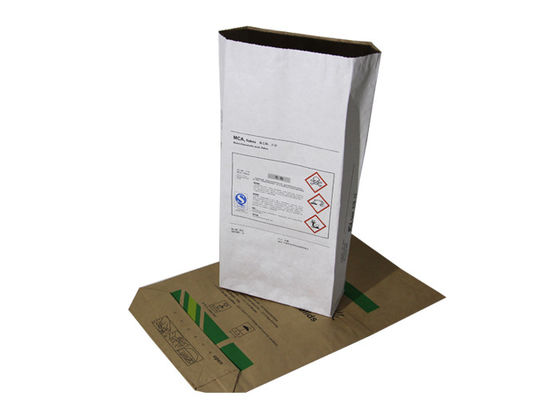 Saco de papel biodegradável imprimindo feito sob encomenda inferior do quadrado para o amido de milho de empacotamento