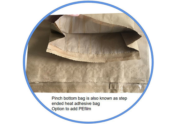 Os sacos de papel abertos costurados de grande resistência de Multiwall da boca comprimem inferior para empacotar