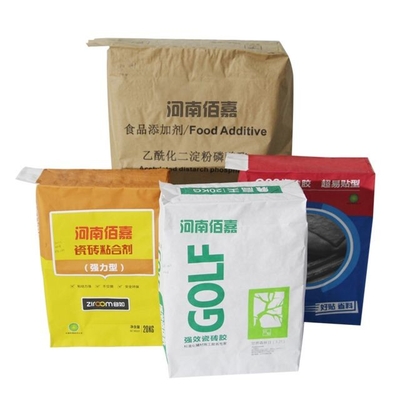 Sacos de papel personalizados com válvula adesiva para ladrilhos de 20 kg 3 camadas multicamadas
