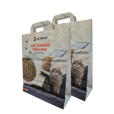 O costume ISO9001 imprimiu sacos de papel biodegradáveis para Cat Litter Packaging