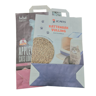 Sacos de papel biodegradáveis de Kraft para Cat Litter Packaging Custom Print
