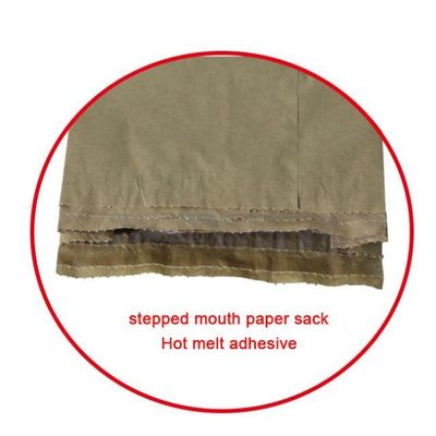 Esparadrapos quentes do derretimento saco de papel de Multiwall de 3 dobras para o pó de leite da farinha de trigo