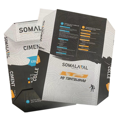 Válvula colada de papel de cimento dispersível Sacos de papel multicamadas impressão flexográfica