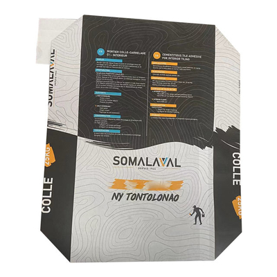 Válvula colada de papel de cimento dispersível Sacos de papel multicamadas impressão flexográfica