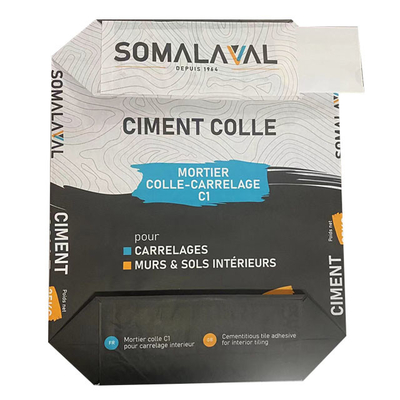 Válvula colada de papel de cimento dispersível Sacos de papel multicamadas impressão flexográfica