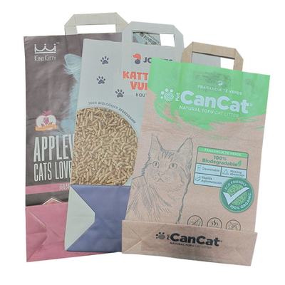 calor de 6L 10L - Tofu vazio selado Cat Litter Bag Custom Printed do punho lateral do reforço