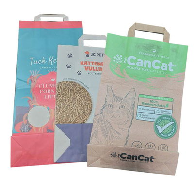 calor de 6L 10L - Tofu vazio selado Cat Litter Bag Custom Printed do punho lateral do reforço