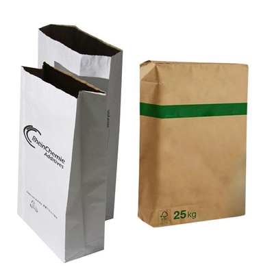 O produto comestível 3layer colou os sacos de papel 25kg Flexo de Multiwall da válvula impresso