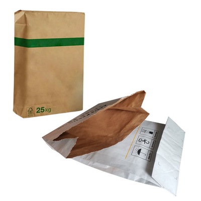 O produto comestível 3layer colou os sacos de papel 25kg Flexo de Multiwall da válvula impresso
