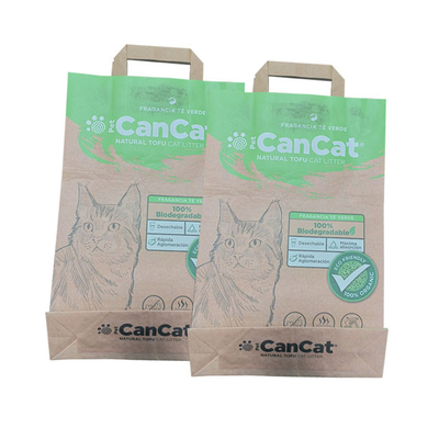 Lubrifique a dupla camada de papel de Cat Litter Biodegradable Kraft Bag do carvão vegetal com punho