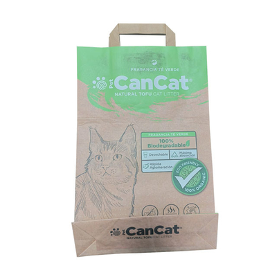 O costume biodegradável biodegradável do papel de embalagem Cat Litter Bags 6L 10L imprimiu