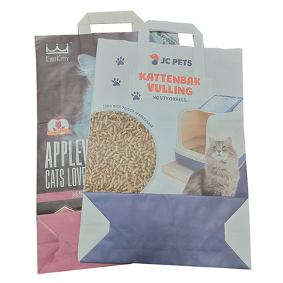 Lubrifique a dupla camada de papel de Cat Litter Biodegradable Kraft Bag do carvão vegetal com punho