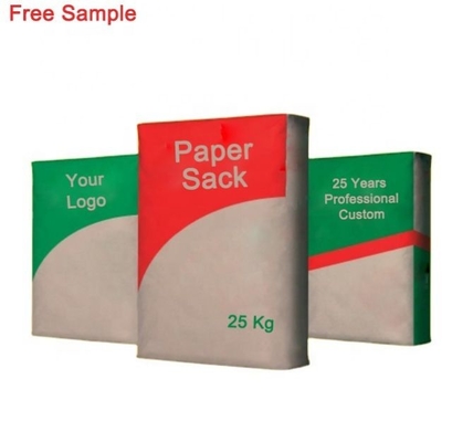 Sacos de papel multifoliado com válvula colada sacos para embalagem sem zíper