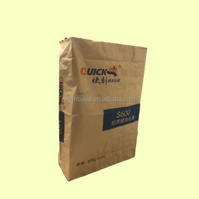 Sacos de válvula de papel reciclável de 20 kg Saco de forma personalizada com impressão branca ou marrom