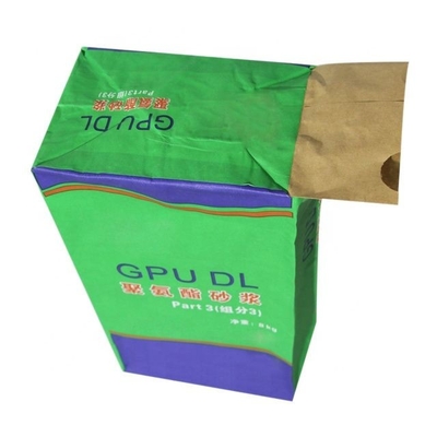 20 kg Saco de papel Kraft de válvula Embalagem Estrutura personalizada Forma Tamanho Resistente à água