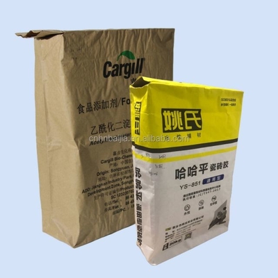 sacos impressos costume da válvula do papel de embalagem de 15kg 20kg Multiwall para o bloco do papel do cimento