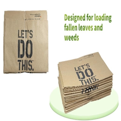 Sacos de folhas e gramados de papel Kraft com forro personalizado para coleta de lixo