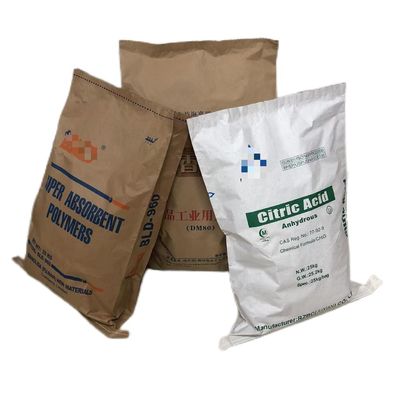 Sacos de papel de parede múltipla com boca aberta costurados e ecológicos para embalagens de qualidade alimentar