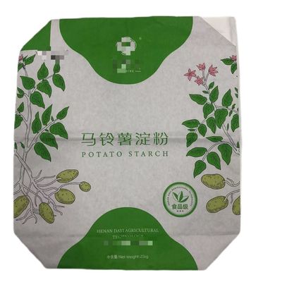 Tipo de válvula personalizada Saco de papel multipar industrial de embalagem Amido com laminação