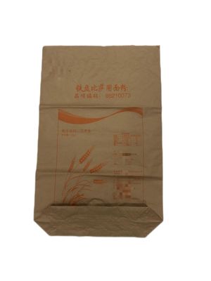 Sacos de papel quadrados de parede múltipla para farinha com logotipo personalizado