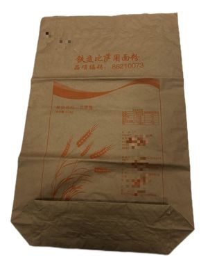 Sacos de papel quadrados de parede múltipla para farinha com logotipo personalizado