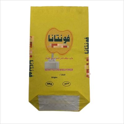 Bolsas de papel de fundo de pinça industrial de forma personalizada para impressão de leite em pó até 7 cores