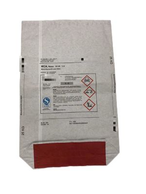 Sacos de papel de parede múltipla de 25 kg, fundo quadrado, boca aberta para embalagens químicas