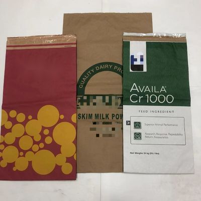 Bolsas de papel de parede múltipla impressas sob medida Bolsa Kraft com PE incorporado
