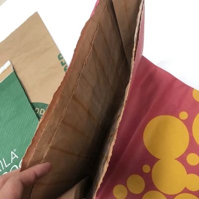 Bolsas de papel de parede múltipla impressas sob medida Bolsa Kraft com PE incorporado