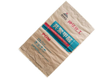 Três sacos de papel de Brown Kraft das camadas abrem sacos do papel de Multiwall do pó de leite da boca