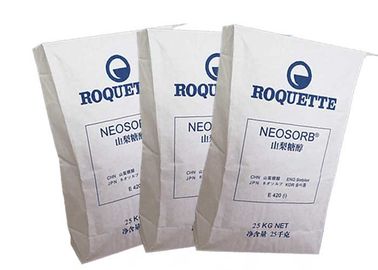 O produto comestível colou sacos de papel brancos de empacotamento higiênicos da parte inferior lisa de Brown dos sacos da válvula