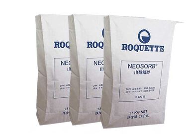 O produto comestível colou sacos de papel brancos de empacotamento higiênicos da parte inferior lisa de Brown dos sacos da válvula
