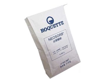O produto comestível colou sacos de papel brancos de empacotamento higiênicos da parte inferior lisa de Brown dos sacos da válvula