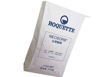 O produto comestível colou sacos de papel brancos de empacotamento higiênicos da parte inferior lisa de Brown dos sacos da válvula