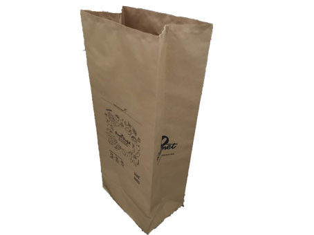 Saco biodegradável do desperdício de jarda do papel da dobra 25kg de Brown 2