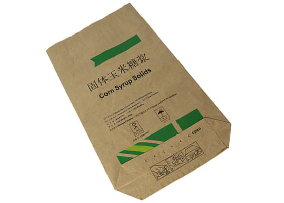 25kg que embala o multi saco de papel de Kraft da parede para a parte inferior quadrada material química