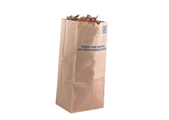 sacos de papel do gramado de 4ply Kraft grandes para sacos do gramado e da recusa da papelada da jarda