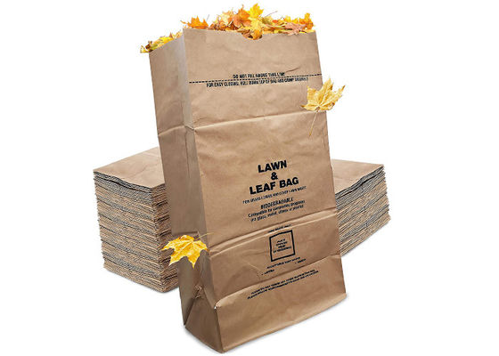 sacos de papel biodegradáveis do gramado 125g/M2 para os sacos de papel do desperdício do gramado das folhas CMYK