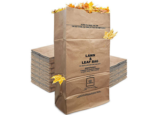 sacos de papel do gramado de 4ply Kraft grandes para sacos do gramado e da recusa da papelada da jarda