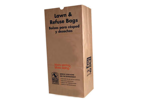 sacos de lixo biodegradáveis da cozinha do lixo dos sacos de papel de 120g Multiwall Kraft