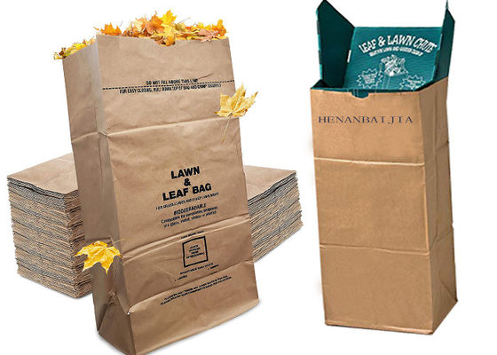 o desperdício de jarda de papel de 30 galões 110L ensaca sacos de papel biodegradáveis do gramado